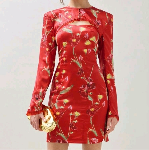 Women's Random Printed Long Sleeve Top & Simple Daily Dress Set, 2pcs Set - Picture 1 of 5